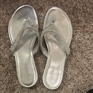 GUESS Metallic Silver Sandals